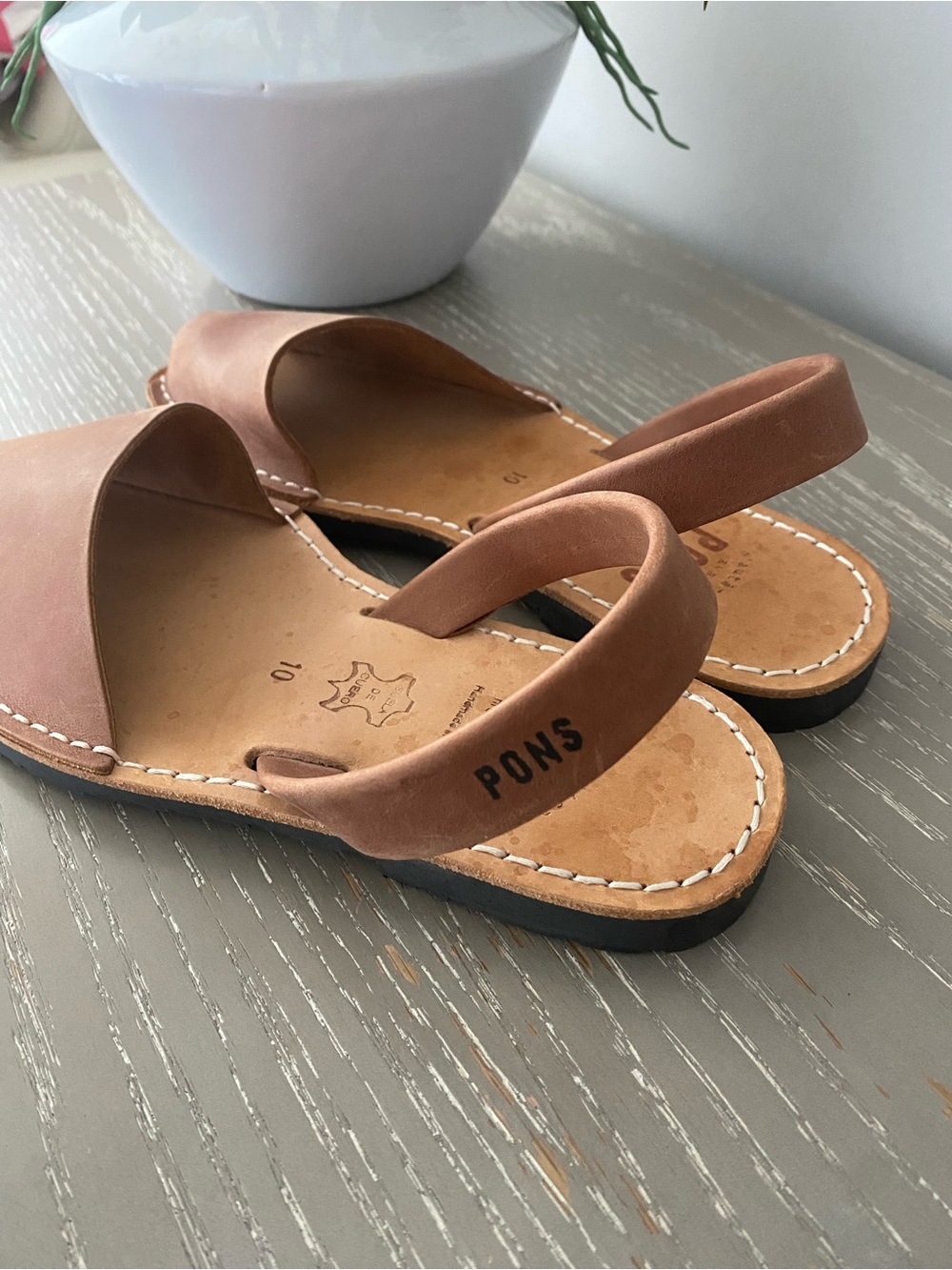 Pons Brown Leather Women’s Slingback Sandals - Picture 3 of 6